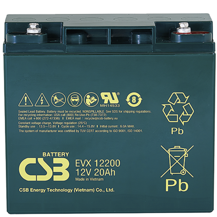 Аккумуляторная батарея для электротранспорта CSB EVX 12200, 12V, 20Ah
