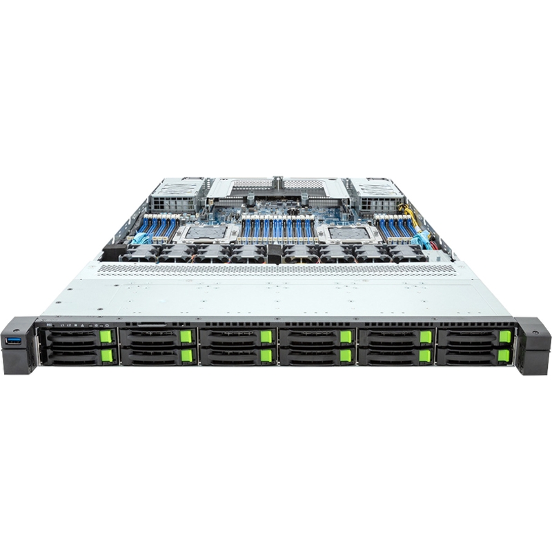 Серверная платформа Gigabyte R183-P92, 2xLGA5964, 32xDDR5, 12x2.5 HDD HS, Redundant 2x2000 Вт 1U (6NR183P92DR000ABJ1Z1)