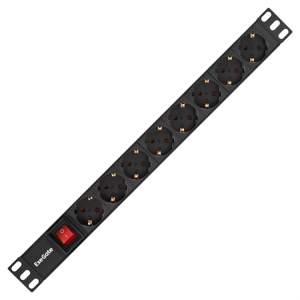 Блок розеток (PDU), кол-во розеток: 8, ExeGate ServerPro PDU-19H801 Al-8S-C14-SW (EX280840RUS)