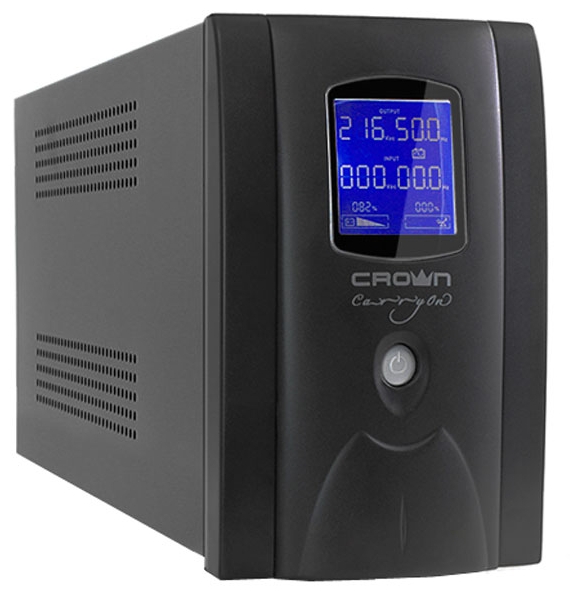 

ИБП CROWN CMU-SP800EURO LCD, 800 VA, 450 Вт, EURO, розеток - 4, черный, CMU-SP800EURO LCD