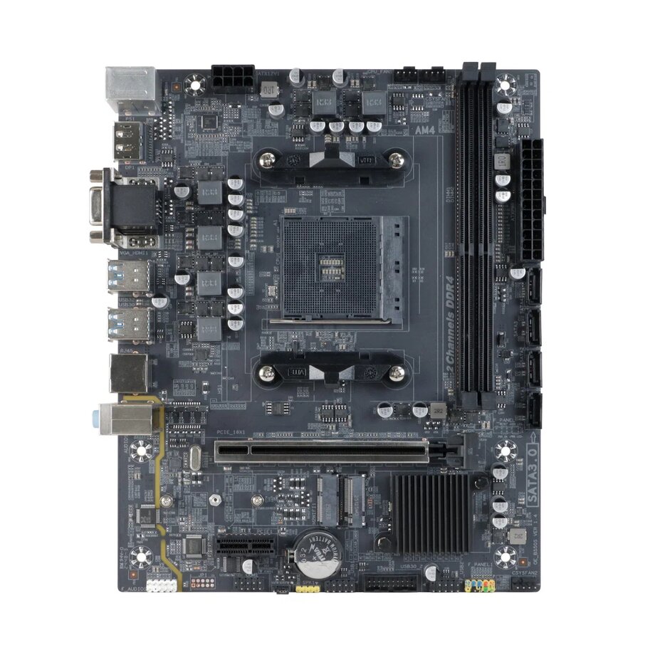 Материнская плата BaseTech B550M-K, SocketAM4, AMD B550, 2xDDR4, PCI-Ex16, 4SATA3, 5.1-ch, GLAN, 1 USB 3.0, VGA, HDMI, DP, mATX, Retail (BT-B550M-K) б/у, следы эксплуатации, отказ от покупки, комплект (плата, коробка, заглушка)