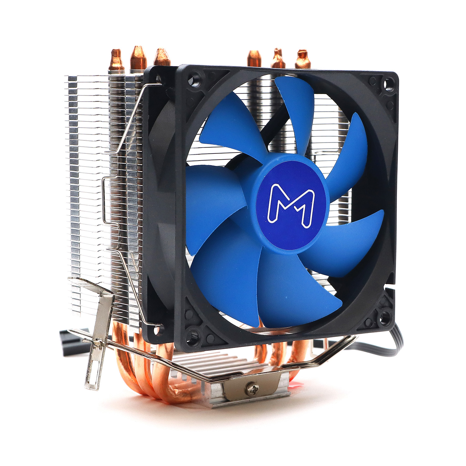 Кулер для процессора Mastero MC-95 для Socket 775/ 115x/ 1200/ 1700/ 1851/ AM2+/ AM3/ AM3+/ FM1/ AM4/ FM2/ FM2+, 92 мм, 2000rpm, 24 дБА, 95 Вт, 4-pin PWM, Al+Cu (MC95TW-PWM92BF) б/у, следы установки, комплект (кулер, кольцо переходное для intel, термопаста)