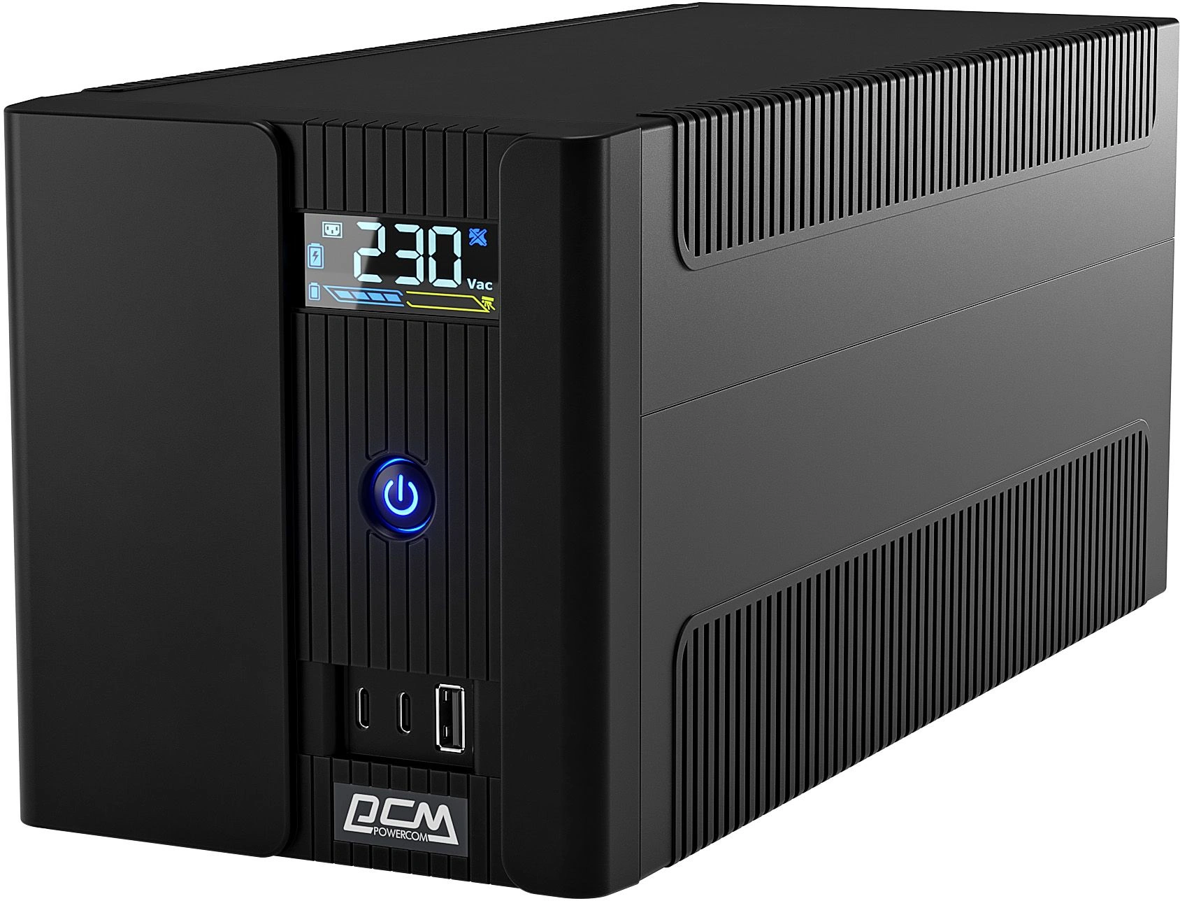 ИБП Powercom Raptor RPT2200IULCD, 2200 В·А, 1.32 кВт, черный (RPT2200IULCD)