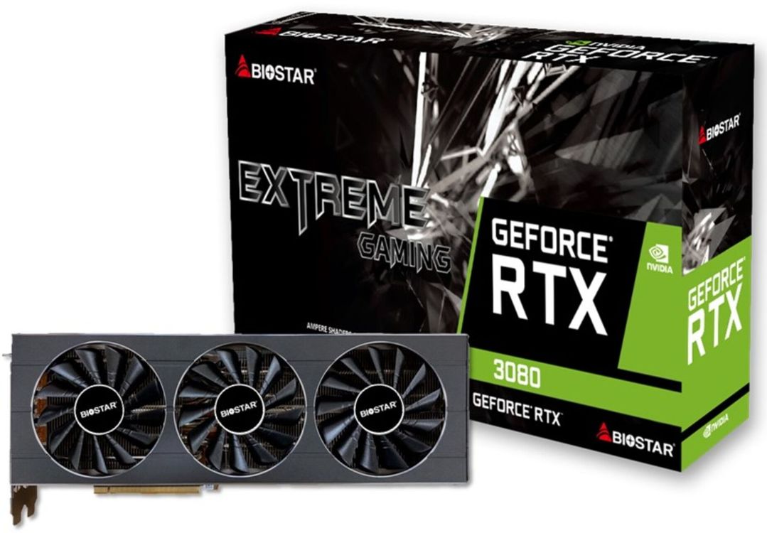 Видеокарта BIOSTAR NVIDIA GeForce RTX 3080 VN3816RMT3, 10Gb GDDR6X