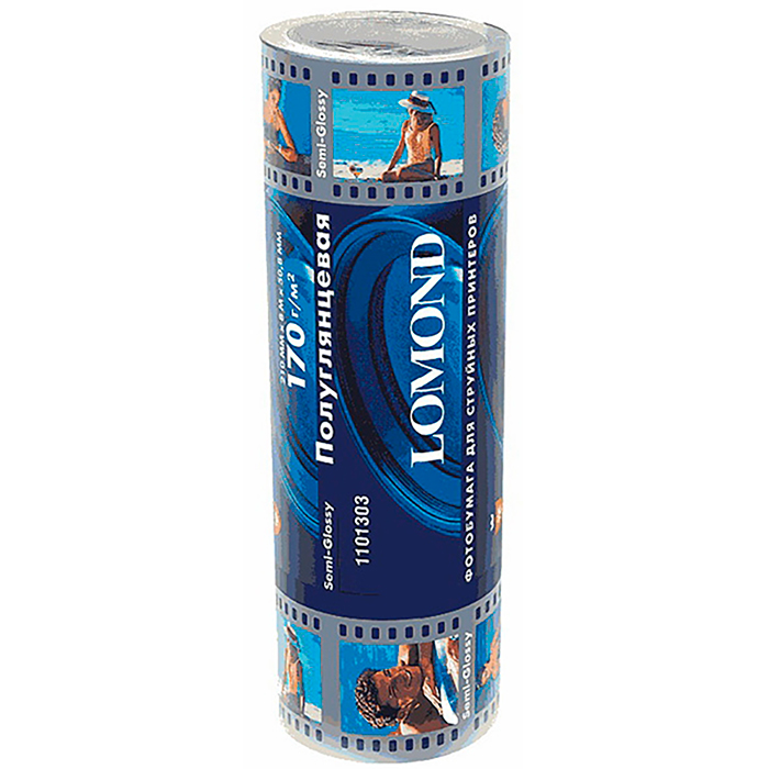 

Бумага рулон 210мм x 8м, 170г/м2, полуглянцевая, Lomond Semi Glossy Premium Photo Paper (1101303)