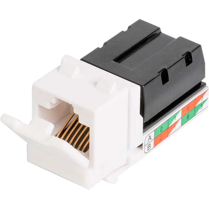 Модуль Keystone NIKOMAX Cat.5e (Класс D), 100MHz, RJ45/8P8C, 110/KRONE, T568A/B, неэкранированный, белый (NMC-KJUD2-WT)