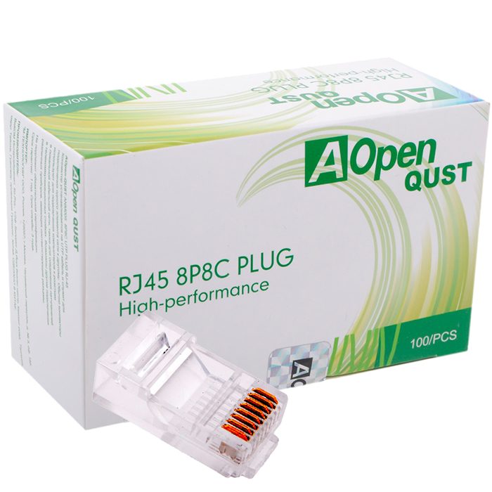 Коннектор RJ-45 категория 5, 100шт., Aopen (ANM005-1/100) ANM005-1/100 - фото 1