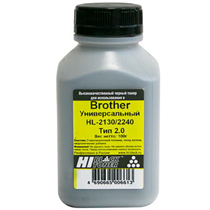 

Тонер Hi-Black, бутыль 100 г, черный, совместимый для Brother Brother HL-2130/2230, Тип 2.0 (99122149004)