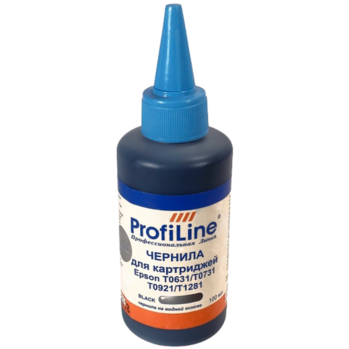 

Чернила ProfiLine PL-INK-T0631-Bk 100мл, 100мл, черный, совместимые, водные, для Epson C67/C79/C87/C91, CX3700/4100/4300/4700/3900/3905/4900, TX106/109/T117/119/T26/T27 S22, SX125/130/420W/425W/Office BX305F/BX305FW, PL-INK-T0631-Bk 100мл