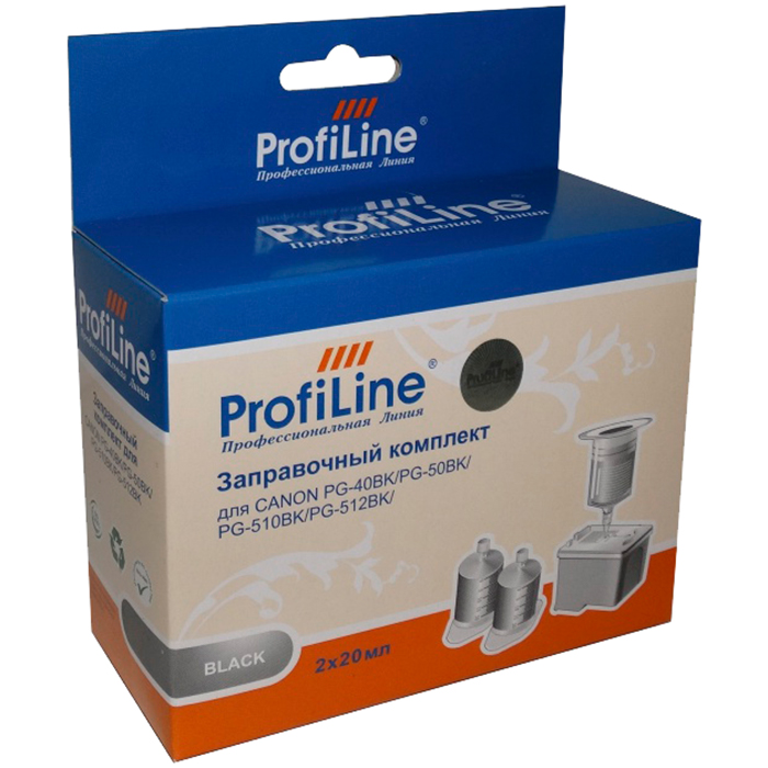 Заправочный набор струйный ProfiLine PL-INK-PG 40BK 2*20мл, черный