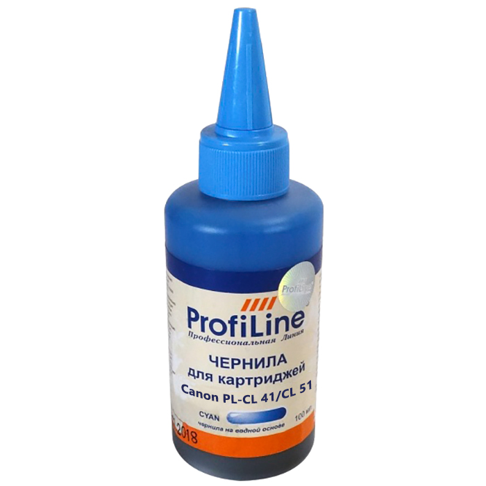 

Чернила ProfiLine PL-INK-CL 41-C 100мл, 100 мл, голубой, совместимые для Canon, PL-INK-CL 41-C 100мл