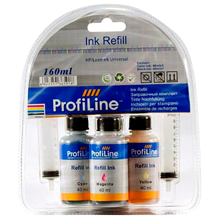 

Чернила ProfiLine PL_INK_U_C/E/H/L_4*40ml, 4шт. x 40мл, черный, совместимые, для Canon/Epson/Lexmark, PL_INK_U_C/E/H/L_4*40ml