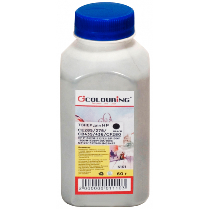 

Тонер Colouring CG-100-TNR-CE285/CE278, бутыль 100 г, черный, совместимый для LJ 1102/1505/1506/1120/1566 (CG-100-TNR-CE285/CE278), CG-100-TNR-CE285/CE278