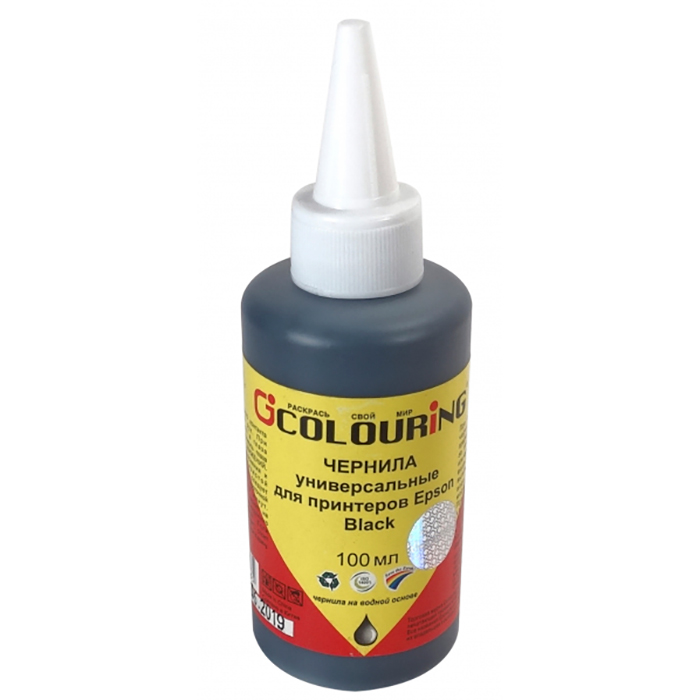 

Чернила Colouring CG-INK-UNI-Eps-Bk 100мл, 100 мл, черный, совместимые для Epson, CG-INK-UNI-Eps-Bk 100мл