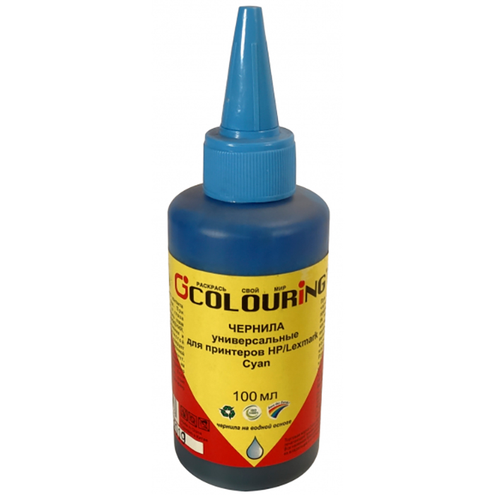 

Чернила Colouring CG-INK-UNI-HP\L-С 100мл, 100 мл, голубой, совместимые, CG-INK-UNI-HP\L-С 100мл