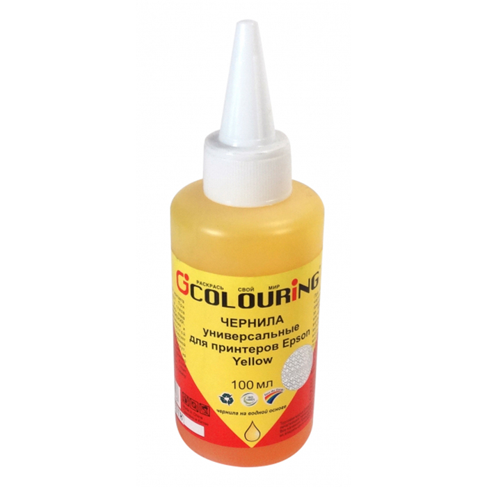 

Чернила Colouring CG-INK-UNI-Eps-Y 100мл, 100 мл, желтый, совместимые для Epson, CG-INK-UNI-Eps-Y 100мл