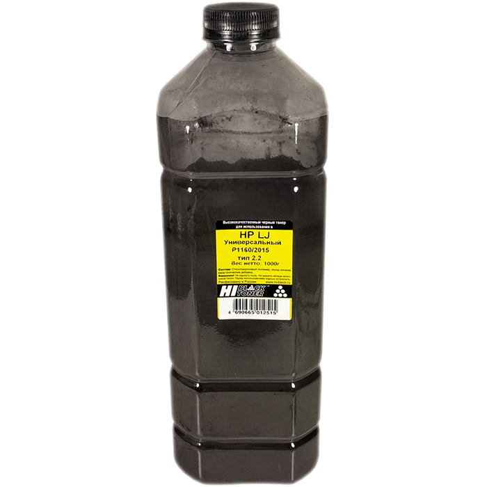 Тонер Hi-Black, бутыль 1 кг, черный, совместимый для LJ P1160/2015, Тип 2.2 (20105021341)