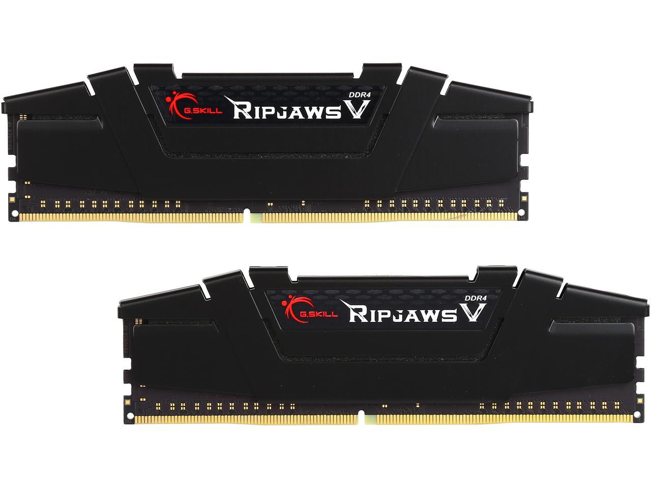 

Комплект памяти DDR4 DIMM 16Gb (2x8Gb), 3200MHz, CL16, 1.35 В, G.Skill, Ripjaws V (F4-3200C16D-16GVKB), F4-3200C16D-16GVKB