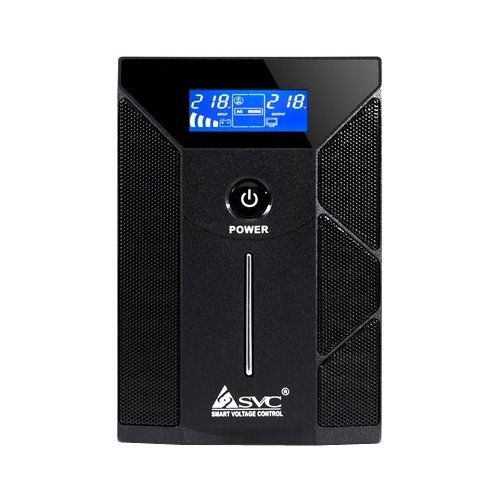 

ИБП SVC W-600L, 600VA, 360W, EURO, розеток - 2, USB, черный, W-600L