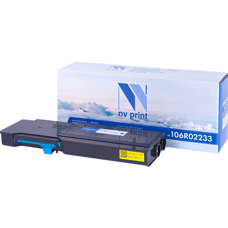 Картридж лазерный NV Print NV-106R02233C (106R02233), голубой, 6000 страниц, совместимый, для Xerox Phaser 6600/WC6605