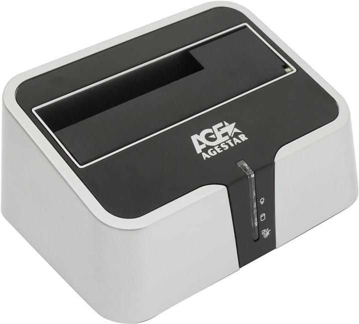 Док-станция AgeStar 3CBT2, 1x2.5"/3.5", черный/серебристый