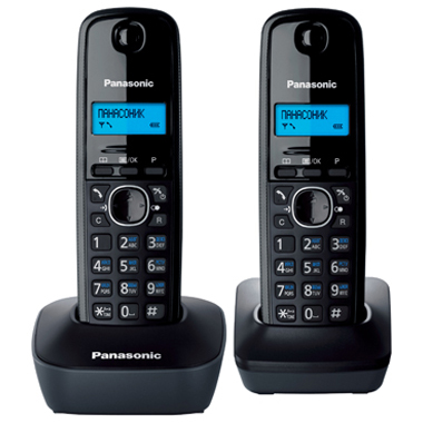 Радиотелефон Panasonic KX-TG1612RUH (2 трубки DECT) Black-Grey