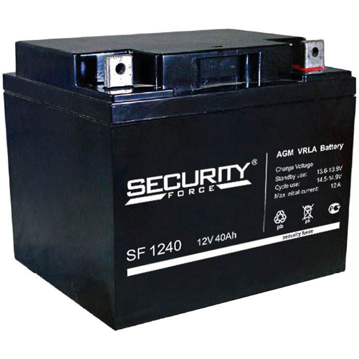 

Аккумуляторная батарея для ОПС Security Force SF1240, 12V, 40Ah, Черный, SF1240