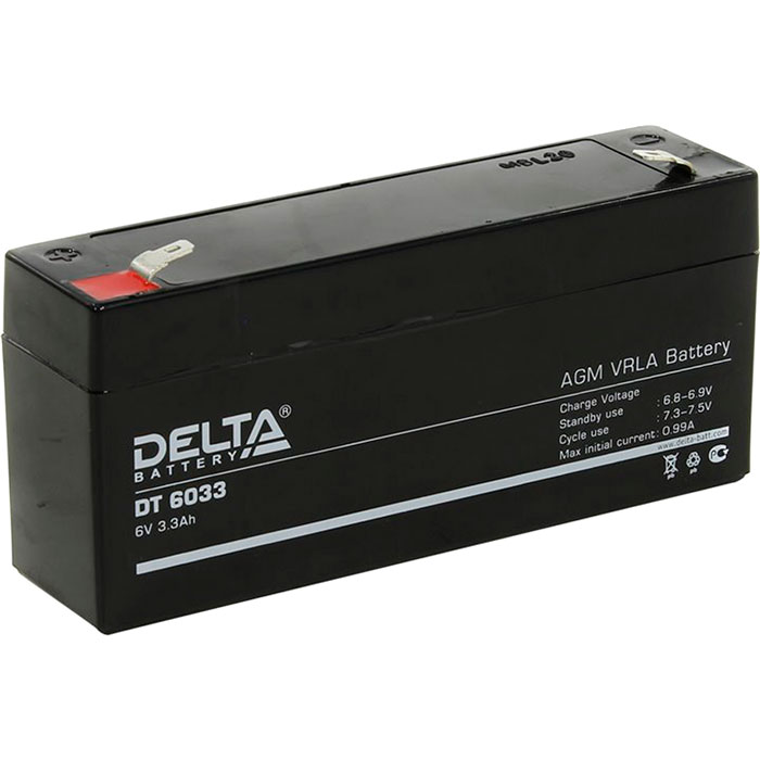 Аккумуляторная батарея Delta DT 6033 (125), 6V, 3.3Ah, цвет черный DT 6033 (125) - фото 1