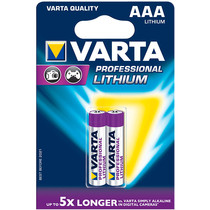 

Батарея Varta Professional Lithium AAA (2шт), Серебристый
