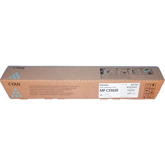 

Картридж лазерный Ricoh MPC3502E/841742/842019, голубой, 18000 страниц, оригинальный для Ricoh Aficio MPC3002/C3502, MPC3502E