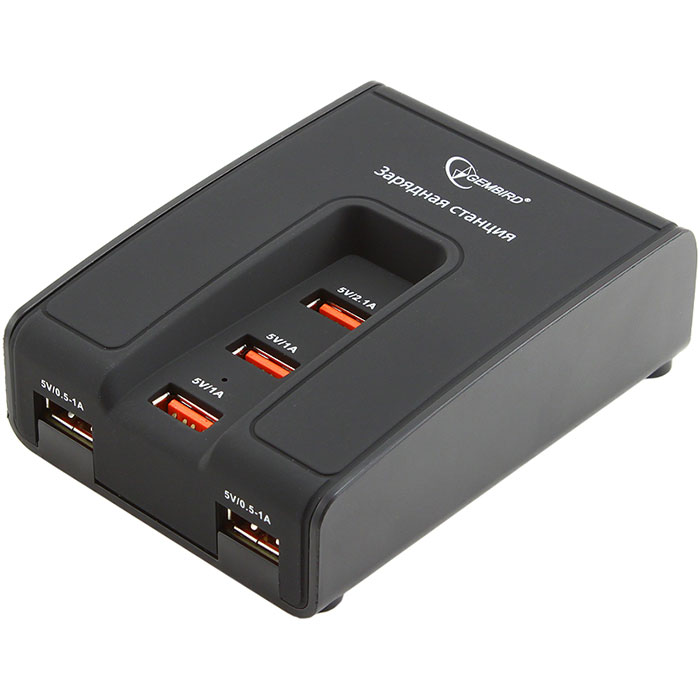 

Сетевое зарядное устройство Gembird MP3A-PC-02, 5USB, 5A суммарно, черный, MP3A-PC-02
