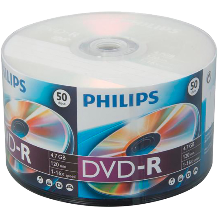 Диск DVD-R 4.7Gb 16x Philips, Bulk (50шт)