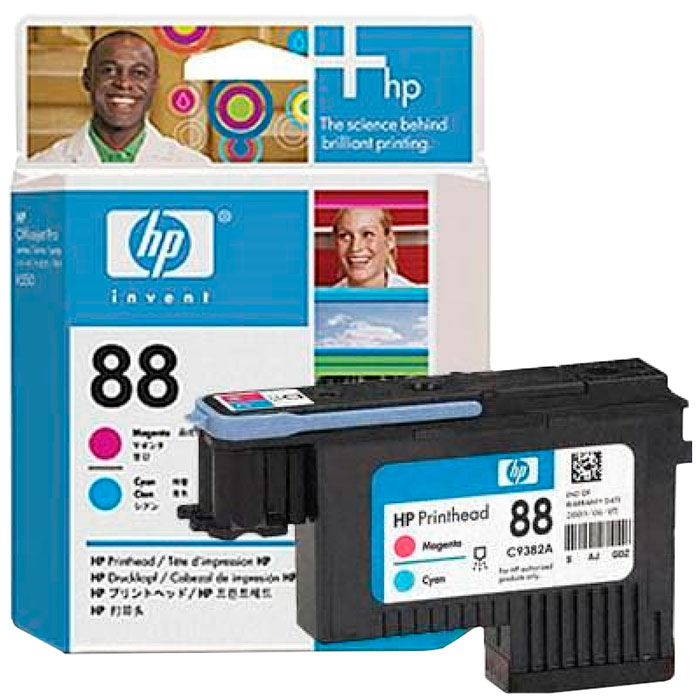 

Печатающая головка HP C9382A №88 Magenta and Cyan, для Officejet Pro K550/K5400/K8600/L7480/L7580/L7590/L7680/L7780, No. 88