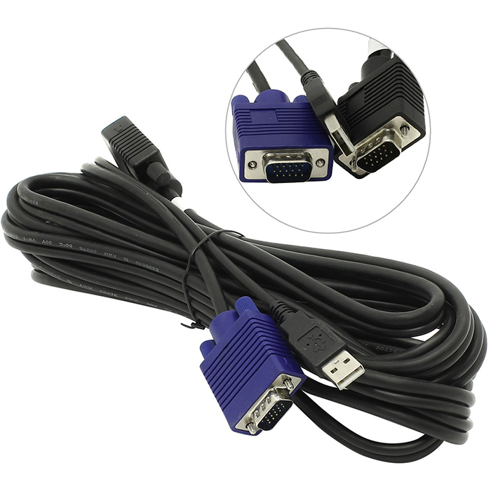 

Кабель TRENDnet TK-CU15 для KVM переключателей TK-803R/TK-1603R (USB+VGA15M) 5m