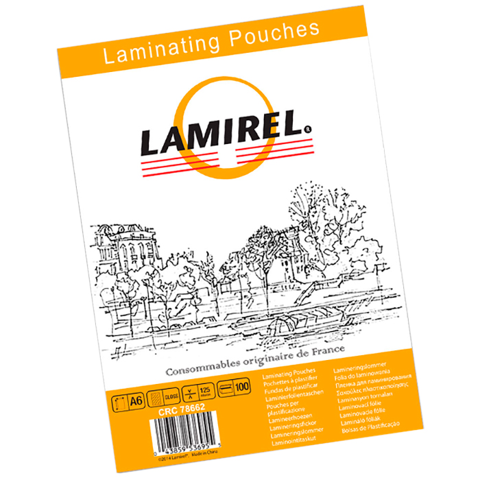Пленка для ламинирования Lamirel 125мкм, A6, 100 шт., глянцевая (LA-78662/CRC-78662)