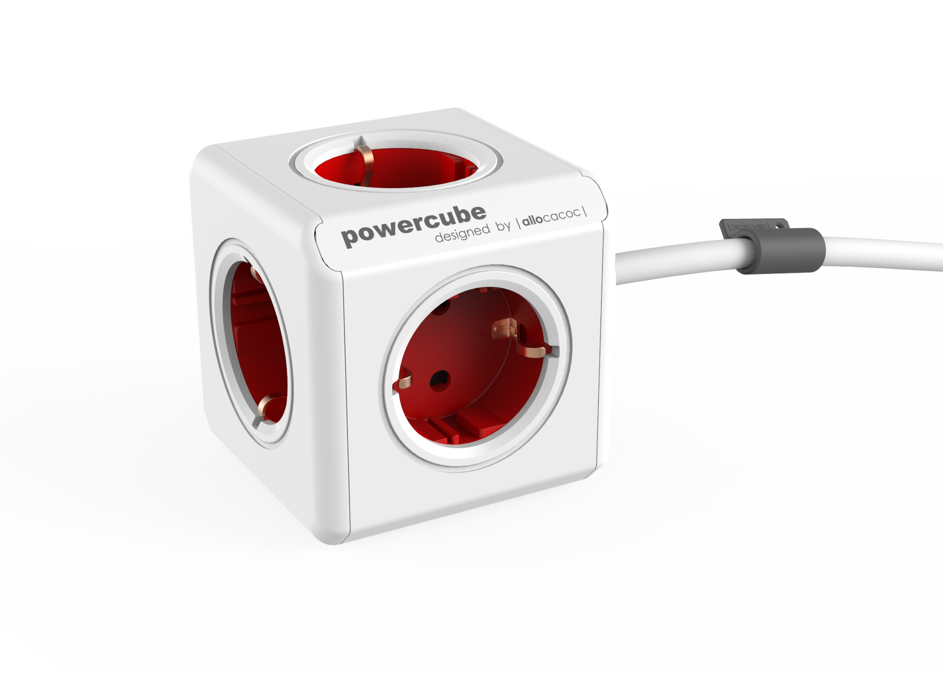 

Удлинитель Allocacoc PowerCube Extenden, 5-розеток, 3м, белый/красный (1307/DEEXPC), PowerCube Extenden