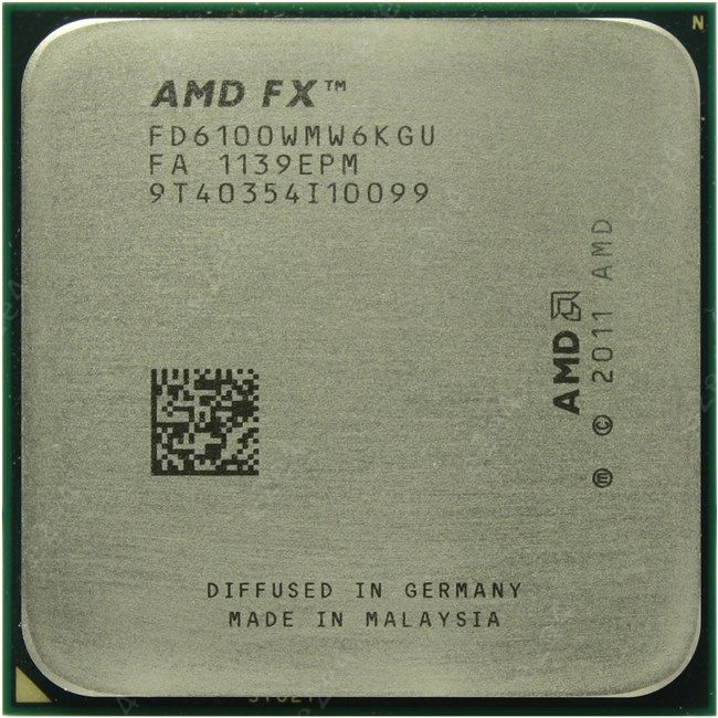 Процессор AMD FX-6100 Zambezi (2011), 6C/6T, 3300MHz 8Mb TDP-95 Вт SocketAM3+ tray (OEM) (FD6100WMW6KGU)