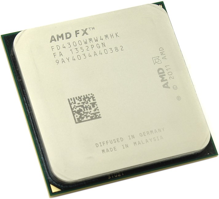 Процессор AMD FX-4300 Vishera (2012), 4C/4T, 3800MHz 4Mb TDP-95 Вт SocketAM3+ tray (OEM) (FD4300WMW4MHK)