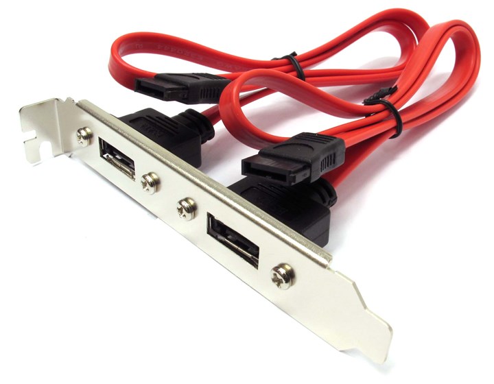 Кабель Gembird CCSATA2RECEPTACLE, eSATA-eSATA, 45 см, серебристый/оранжевый