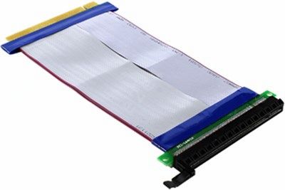 Адаптер райзер (RiserCard) PCI-Ex16(M)/PCI-Ex16(F), 0.18m, Espada (EPCI EM-PCI EFX16), цвет серый