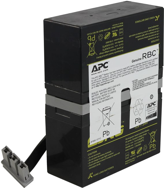 

Аккумуляторная батарея для ИБП APC RBC32, 12V, 7Ah, BR800I, BR1000I, Черный, RBC32