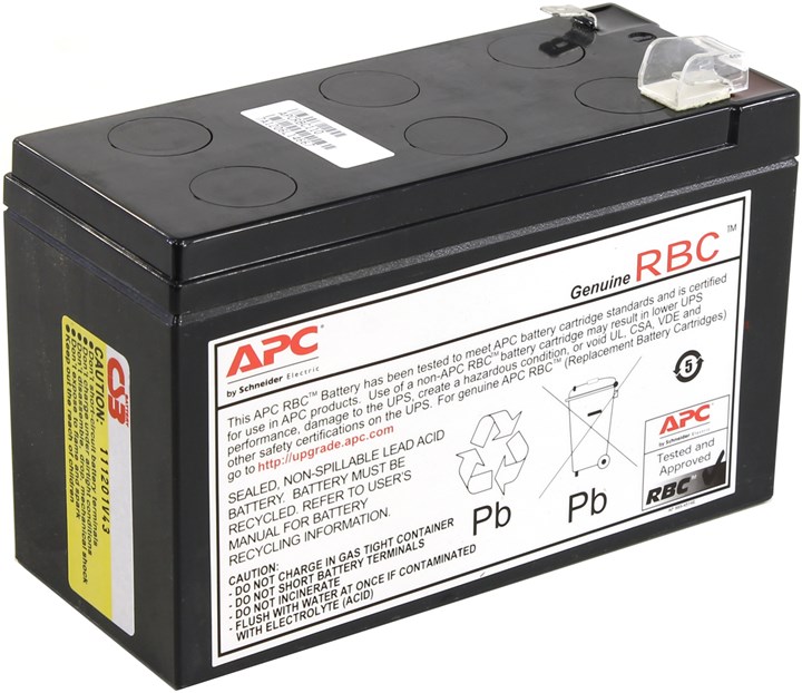 

Аккумуляторная батарея для ИБП APC RBC110, 12V, 7Ah, BC500-RS, BE550G-RS, BX650CI, BX650CI-RS, BX650LI-GR, BC650-RS, BX800LI, BR550GI, Черный, RBC110