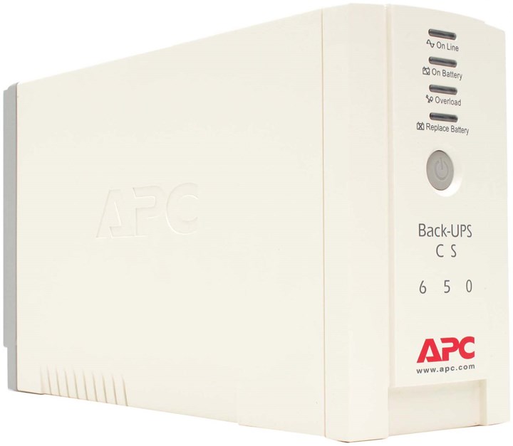 

ИБП APC Back-UPS CS, 650 VA, 400 Вт, IEC, розеток - 4, USB, белый (BK650EI), Back-UPS CS