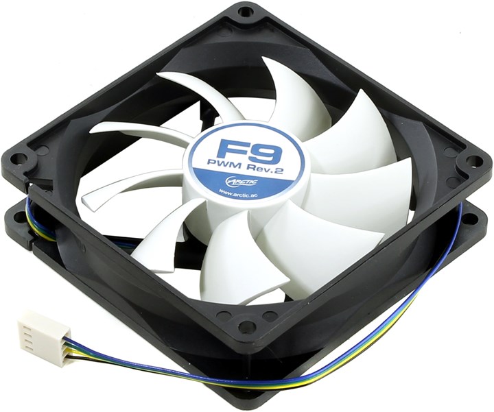 Вентилятор Arctic Cooling F9 PWM, 92 мм, 1шт (AFACO-090P2-GBA01)