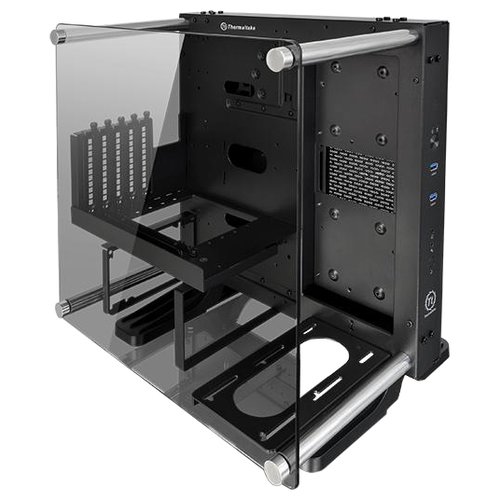

Корпус Thermaltake Core P1 TG, mini-ITX, Mini-Tower, 2xUSB 3.0, черный, Без БП (CA-1H9-00T1WN-00), Core P1 TG