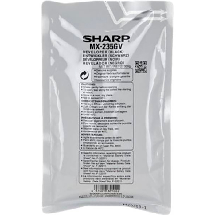 

Девелопер Sharp MX-235GV оригинальный для Sharp AR-5618/ 20/ 23/ MX-M182/ 202/ 232, 50000 страниц, черный, MX-235GV