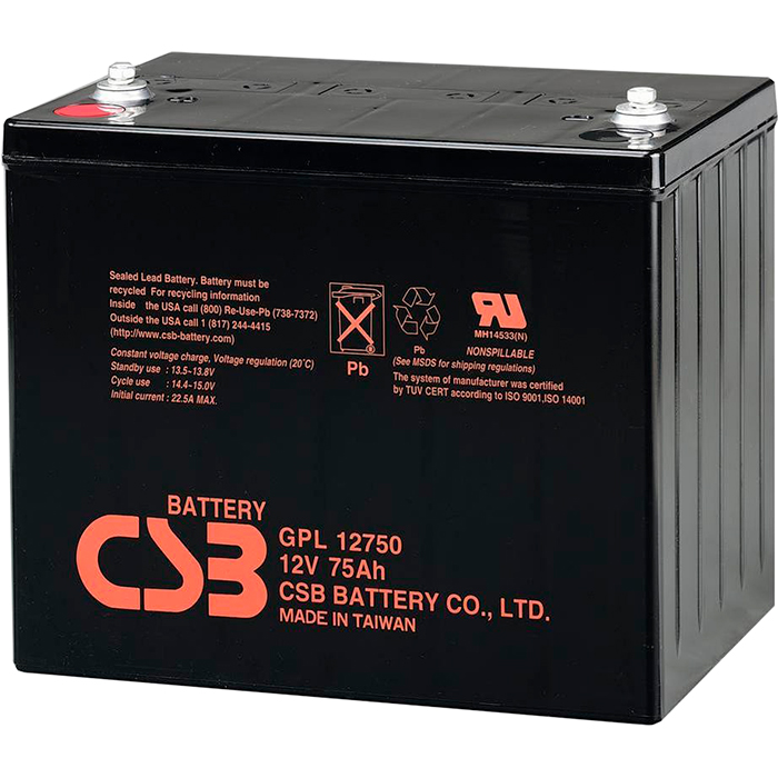 

Аккумуляторная батарея CSB GPL12800, 12V, 80Ah, Черный, GPL12800
