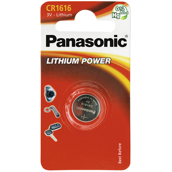 

Батарея Panasonic CR1616, 3V 1шт, Серебристый