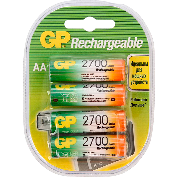 Аккумулятор GP Professional, 270AAHC-2DECRC4, AA, 2.7 А·ч, 4 шт