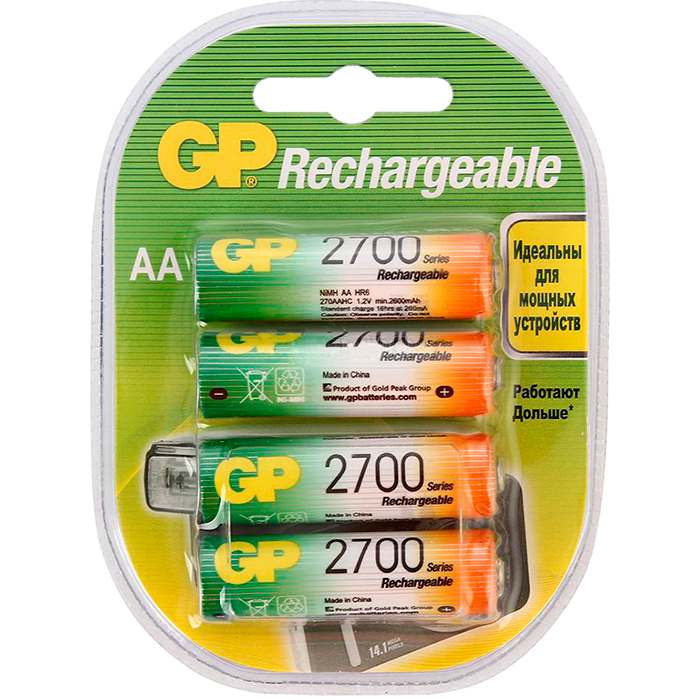  GP Professional, 270AAHC-2DECRC4, AA, 2.7 А·ч, 4 шт  .